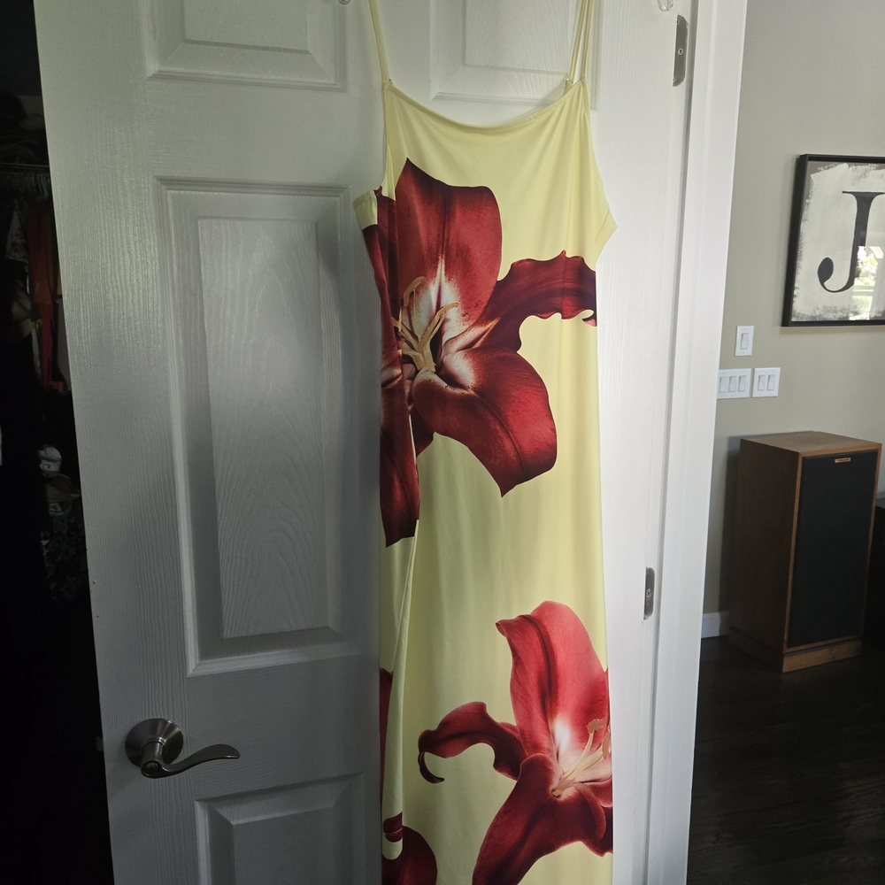 Adore Me Yellow and Red Floral Maxi Dress